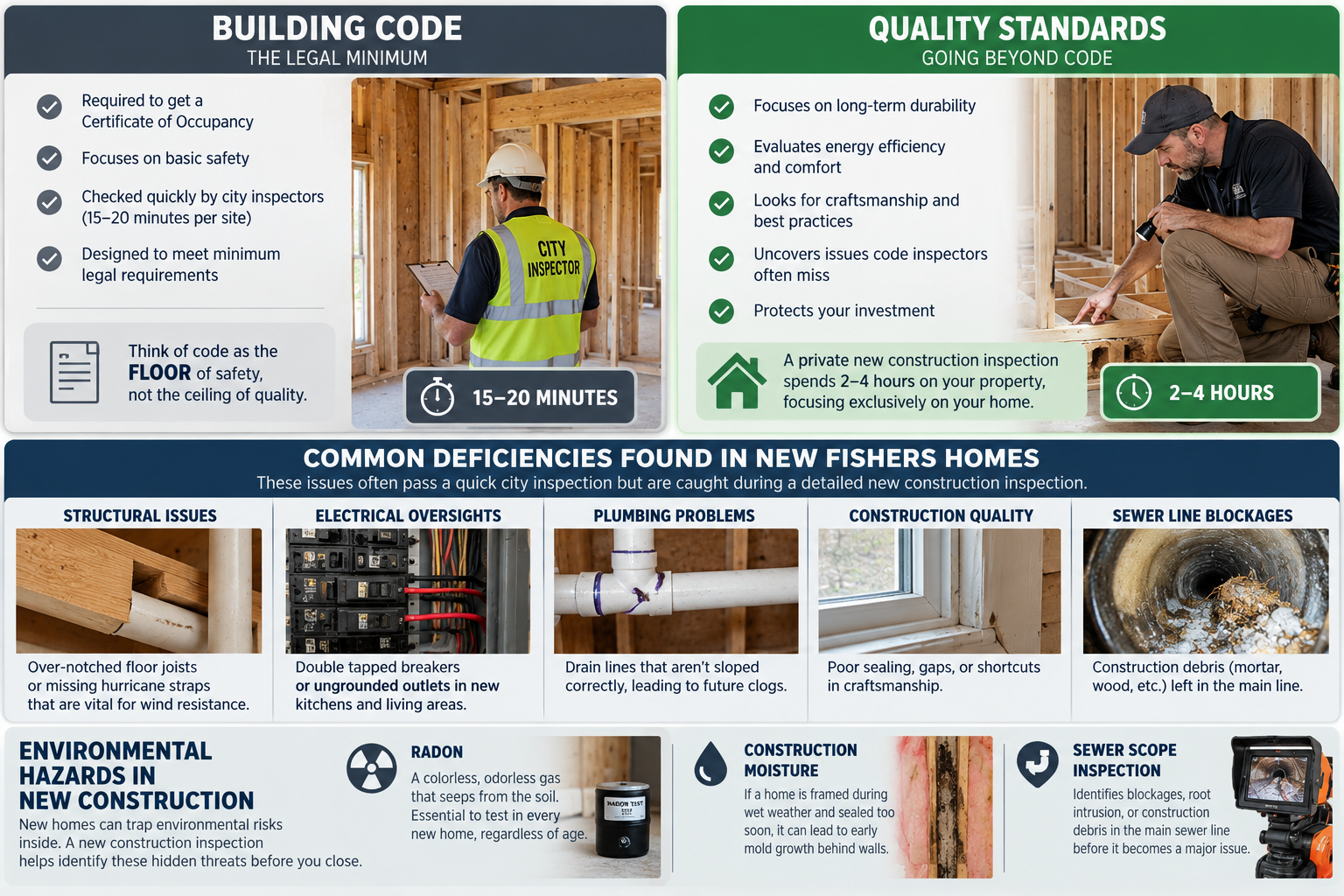 Building Code vs. Quality Standards Infographic
