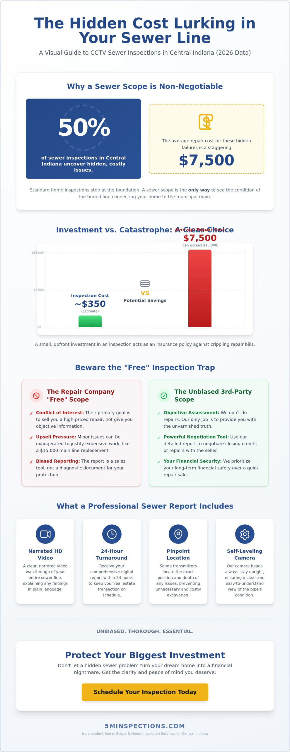 CCTV Sewer Inspection Cost: 2026 Guide for Central Indiana Homeowners