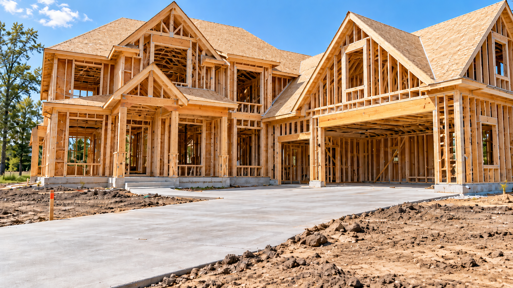 Luxury House Frame Under Construction