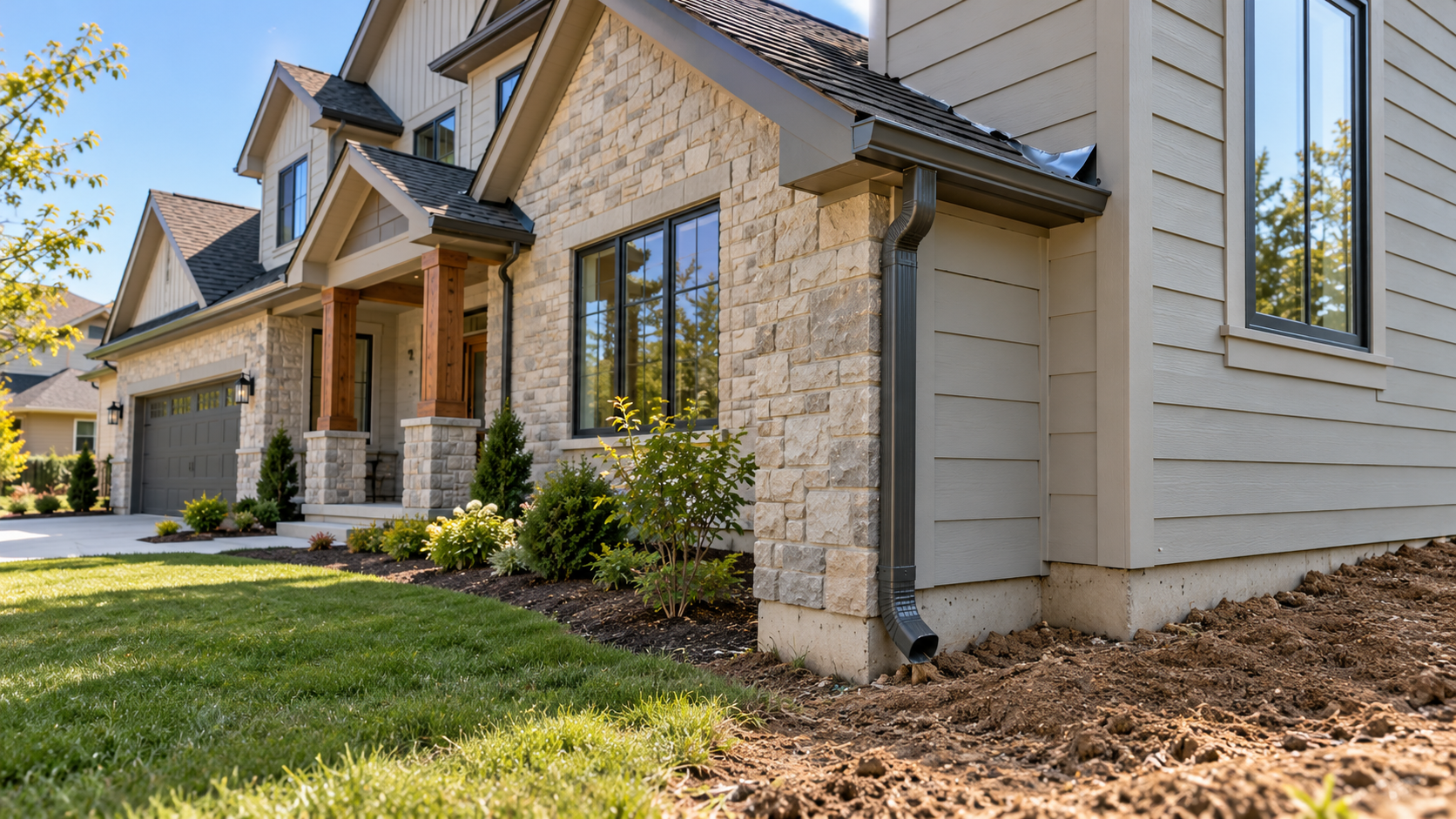 Modern Home with Drainage Details