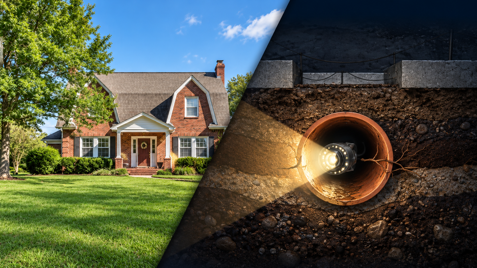 Sunlit Home and Underground Pipe Inspection