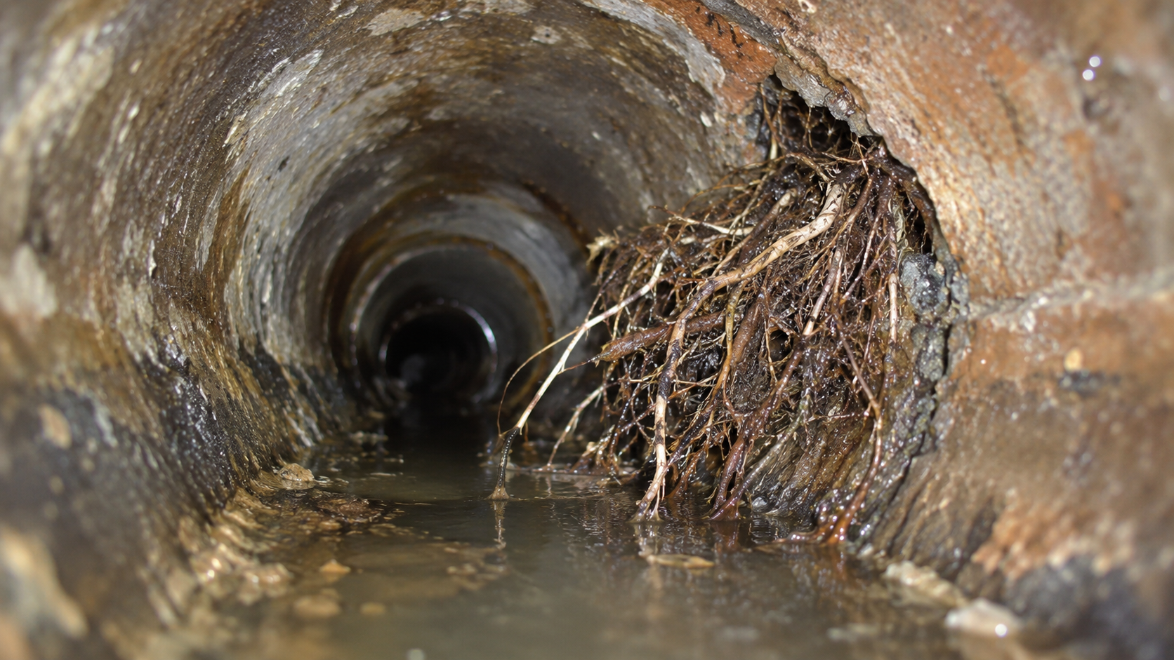 Tree Roots in Sewer Line Inspection