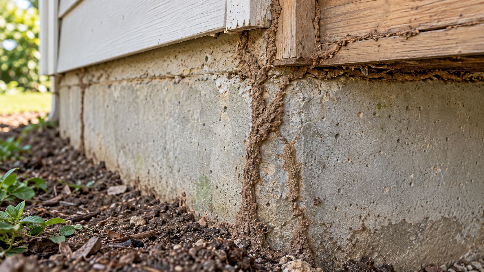Termite Mud Tubes Along Foundation Termite Mud Tubes Along Foundation