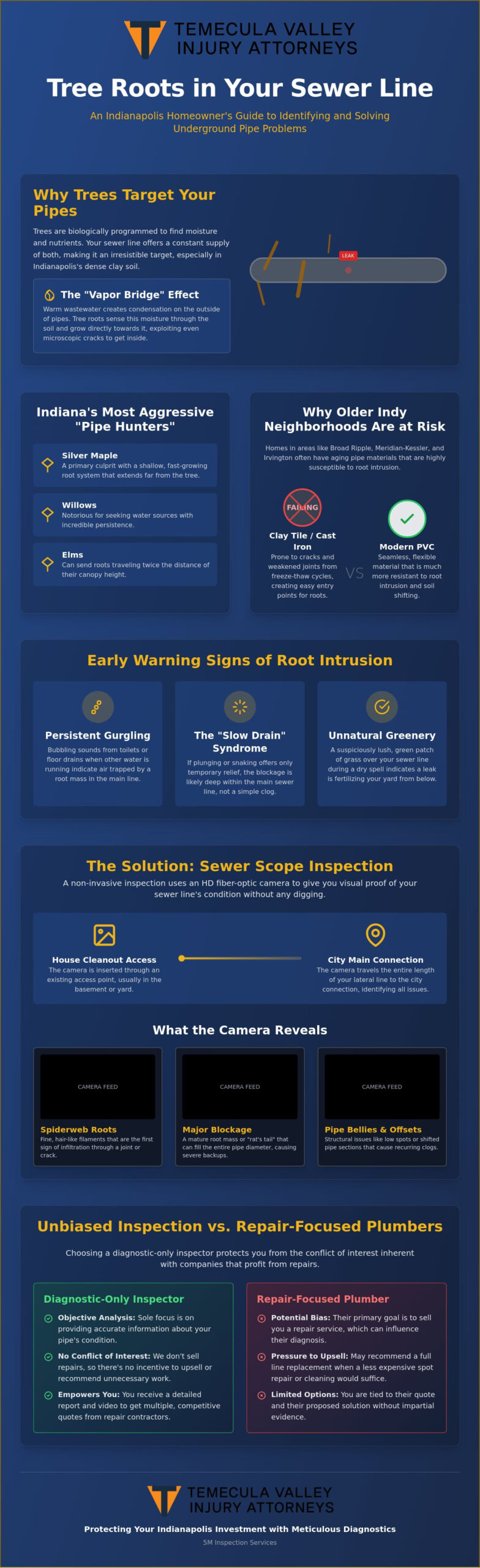 Tree Roots in Sewer Line Inspection Indianapolis: The Homeowner’s Guide to Protecting Your Main Line