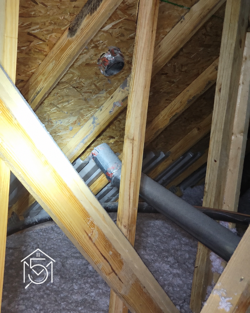 Flashlit Attic Trusses and Ductwork